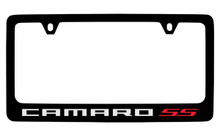 Chevrolet Camaro SS Black Plated Zinc License Plate Frame Red SS Imprint