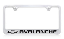 Chevrolet Avalance With Logo Chrome Plated Brass License Plate Frame With Black Imprint