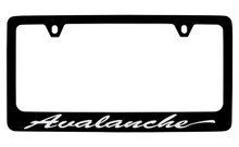 Chevrolet Avalanche Script Black Coated Zinc License Plate Frame Silver Imprint