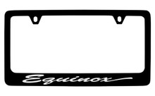 Chevrolet Equinox Script Black Coated Zinc License Plate Frame With Silver Imprint