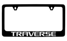 Chevrolet Traverse Black Coated Zinc License Plate Frame With Silver Imprint