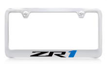 Chevrolet ZR1 Chrome Plated Brass License Plate Frame With Black Imprint