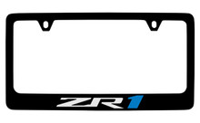 Chevrolet ZR1 Black Coated Zinc License Plate Frame With Silver Imprint