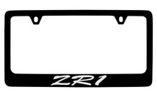 Chevrolet ZR1 Script Black Coated Zinc License Plate Frame With Silver Imprint