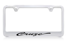 Chevrolet Cruze Script Chrome Plated Brass License Plate Frame With Black Imprint