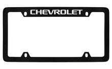 Chevrolet Top Engraved Black Coated Zinc License Plate Frame 