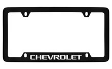 Chevrolet Bottom Engraved Black Coated Zinc License Plate Frame