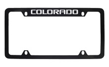 Chevrolet Colorado Top Engraved Black Coated Zinc License Plate Frame 