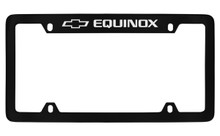 Chevrolet Equinox Logo Top Engraved Black Coated Zinc License Plate Frame 