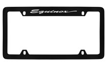 Chevrolet Equinox Script Top Engraved Black Coated Zinc License Plate Frame