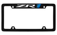 Chevrolet ZR1 Top Engraved Black Coated Zinc License Plate Frame