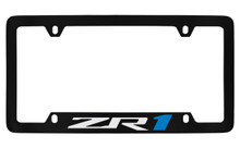 Chevrolet ZR1 Bottom Engraved Black Coated Zinc License Plate Frame
