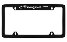 Chevrolet Cruze Script Top Engraved Black Coated Zinc License Plate Frame 