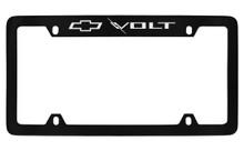 Chevrolet Volt Top Engraved Black Coated Zinc License Plate Frame 