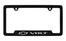Chevrolet Volt Bottom Engraved Black Coated Zinc License Plate Frame