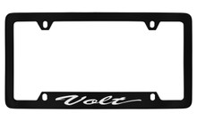 Chevrolet Volt Script Bottom Engraved Black Coated Zinc License Plate Frame 