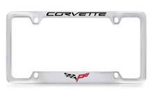 Chevrolet Corvette C6 Chrome Plated Metal License Plate Frame With Black Imprint