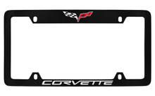 Chevrolet Corvette Bottom Black Coated Zinc License Plate Frame 
