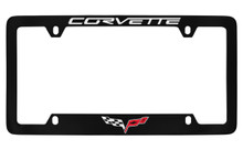 Chevrolet Corvette Top Black Coated Zinc License Plate Frame 