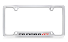 Chevrolet Camaro RS Bottom Engraved Chrome Plated Metal License Plate Frame With Black Imprint