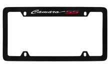 Chevrolet Camaro SS Script Top Engraved Black Coated Zinc License Plate Frame