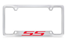 Chevrolet SS Bottom Engraved Chrome Plated Metal License Plate Frame With Red Imprint