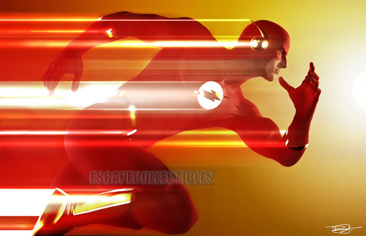 Daniel Murray The Flash Signed Print 01 Pearl Metallic