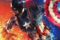 Captain America Offense Signed Print Luster Daniel Murray