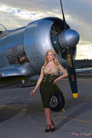 Wings of Angels Caitlin Litzinger and the T6 Texan WWII Plane II Print Malak