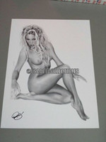 Pete Tapang "Naturally" Pin Up Girl Nude Art Signed Print B&W Matte