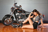 Michael Malak Giclee Claire Sinclair Harley Davidson Motorcycle Print II