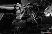 Wings of Angels Michael Malak Pin Up Print Mandee as Rosie the Riveter B&W