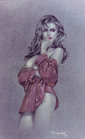 Burgundy Blouse Signed Nude Giclee Print 11X17 Jonathon Earl Bowser