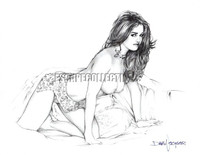 Dave Nestler Pin Up Girl 4 Signed Sketch Print