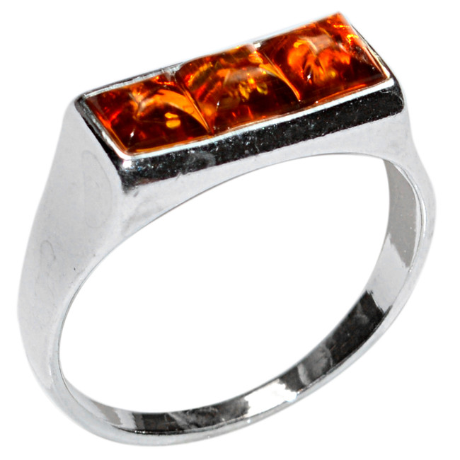 2.3g Authentic Baltic Amber 925 Sterling Silver Ring Jewelry s.7 A7186S7