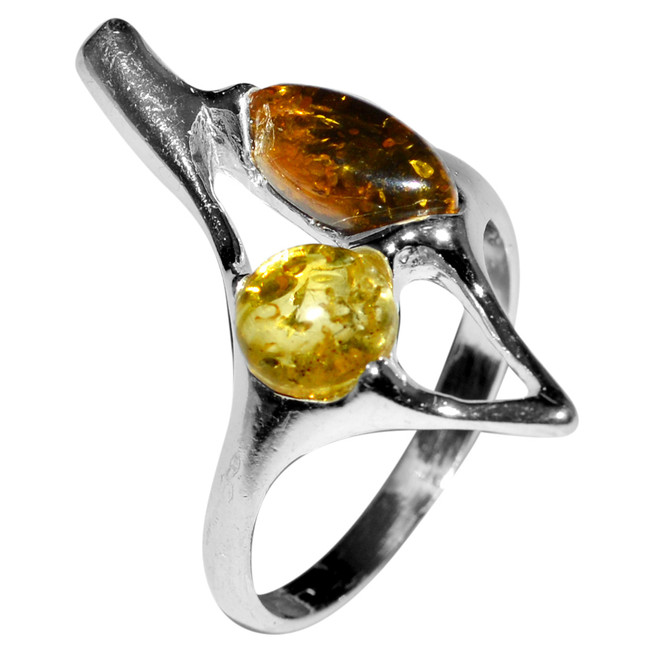 3.29g Authentic Baltic Amber 925 Sterling Silver Ring Jewelry s.6.5 A7369S65