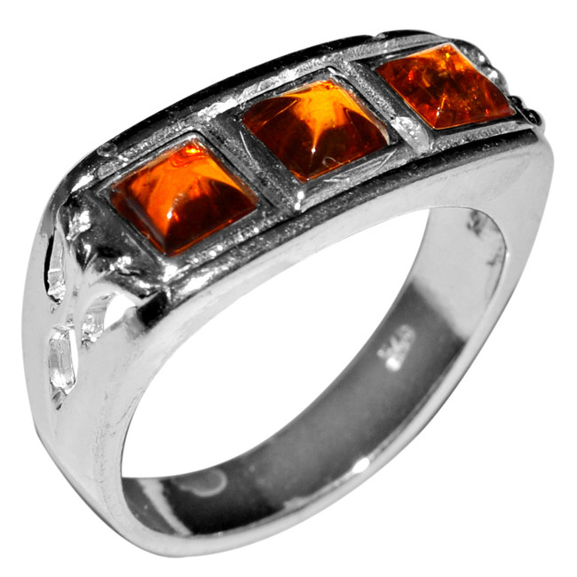4.0g Authentic Baltic Amber 925 Sterling Silver Ring Jewelry s.6 A7251S6