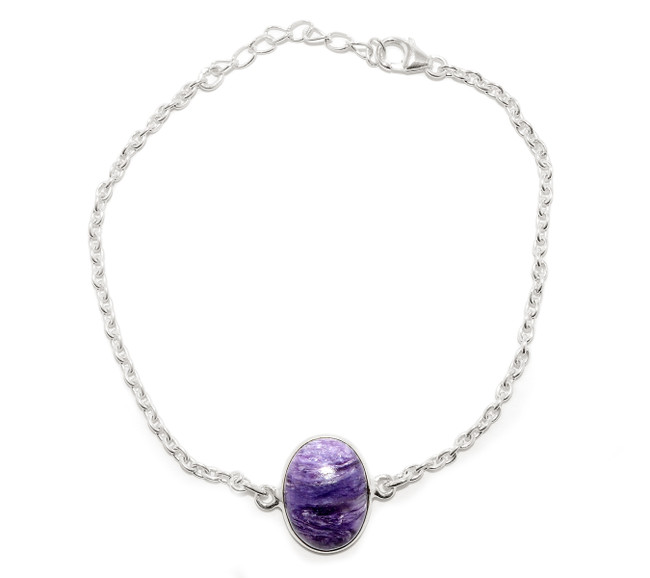 Siberia Charoite 925 Sterling Silver Bracelet SB16792