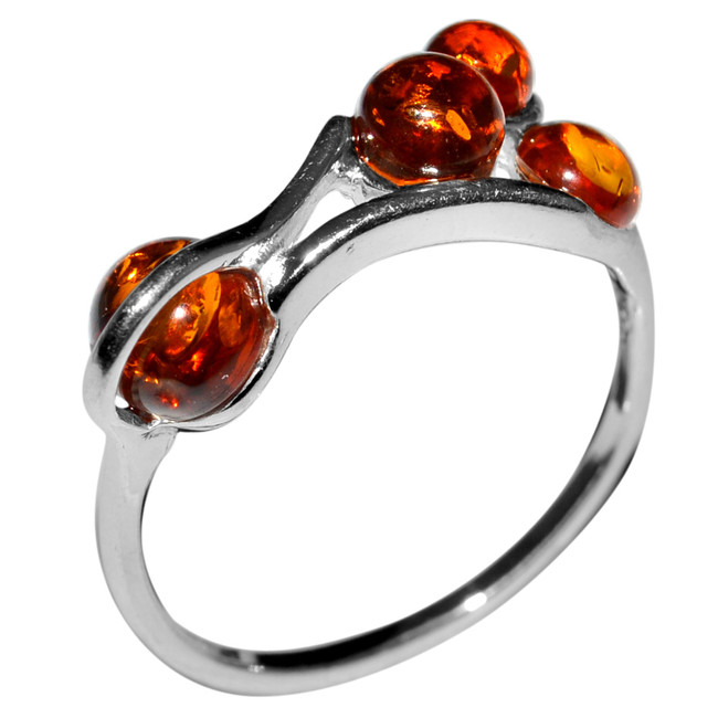 2.33g Authentic Baltic Amber 925 Sterling Silver Ring Jewelry s.7 A7394S7