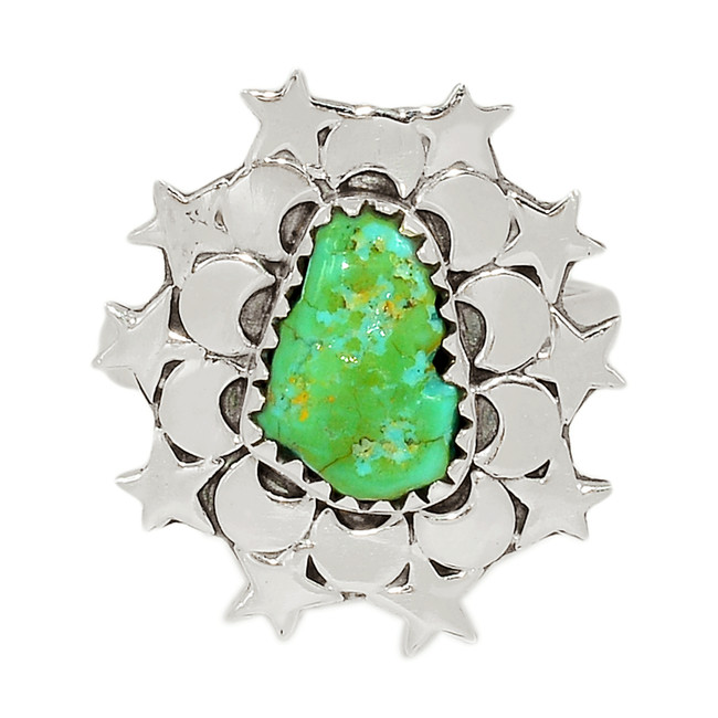 Natural Sleeping Beauty Turquoise Rough 925 Silver Ring s.8 ALLR-21577 CMSR2