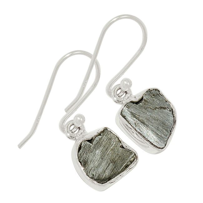 Natural Etching Iron Meteorite Del Campo 925 Silver Earring Jewelry ALLE-13003