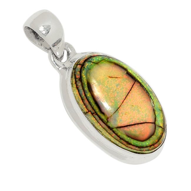 Lab Created Sterling Opal 925 Sterling Silver Pendant Jewelry ALLP-20971
