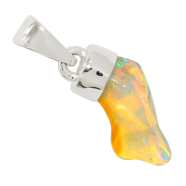 Natural Ethiopian Opal Rough 925 Sterling Silver Pendant Jewelry ALLP-22437