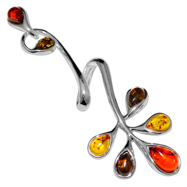 8.1g Authentic Baltic Amber 925 Sterling Silver Pendant Jewelry A442