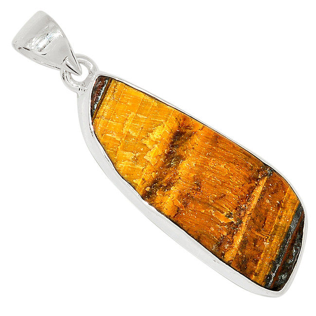 Natural Tiger Eye - Africa 925 Sterling Silver Pendant Jewelry ALLP-24058