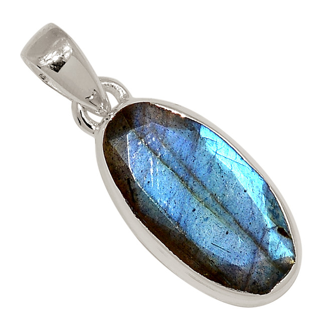 Natural Faceted Labradorite - Madagascar 925 Silver Pendant Jewelry ALLP-24487