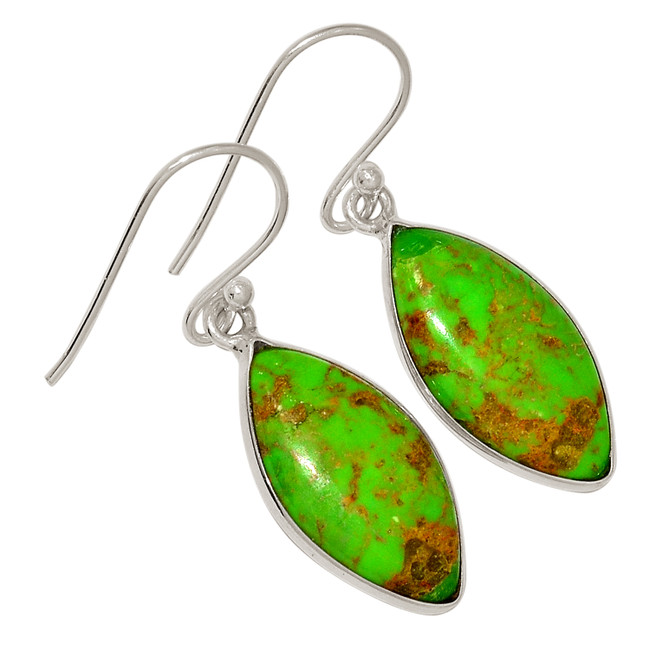 Composite Green Mohave Turquoise 925 Sterling Silver Earrings Jewelry ALLE-16509