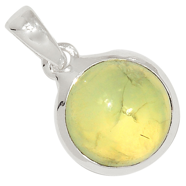 Natural Prehnite 925 Sterling Silver Pendant Jewelry ALLP-25110