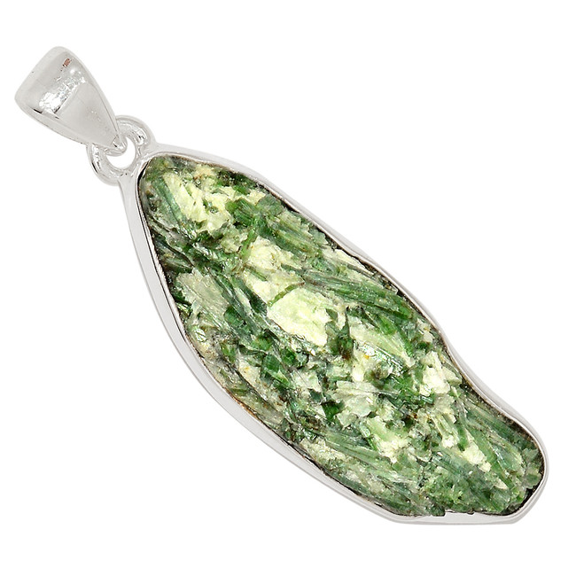 Natural Actinolite Rough 925 Sterling Silver Pendant Jewelry ALLP-25147