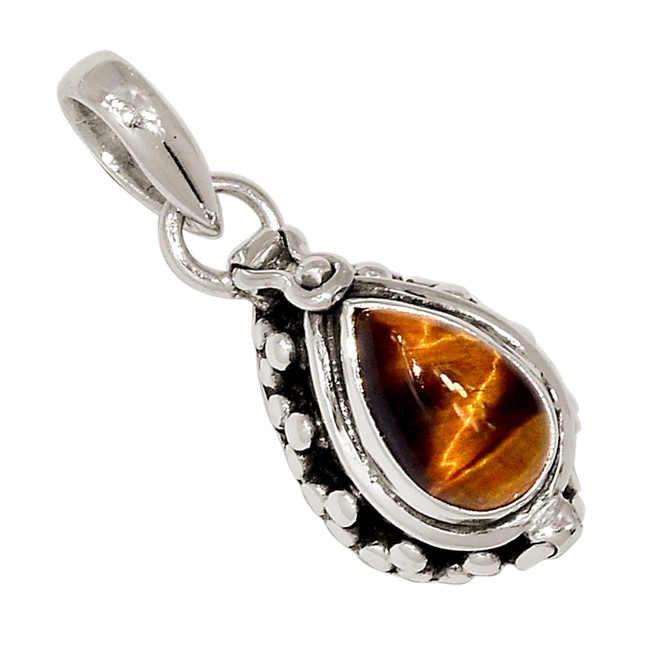 Posion - Natural Tiger Eye 925 Sterling Silver Pendant Jewelry ALLP-25384